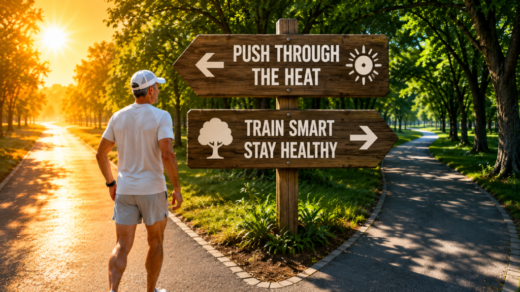 Learning to be flexible during sultry summer running